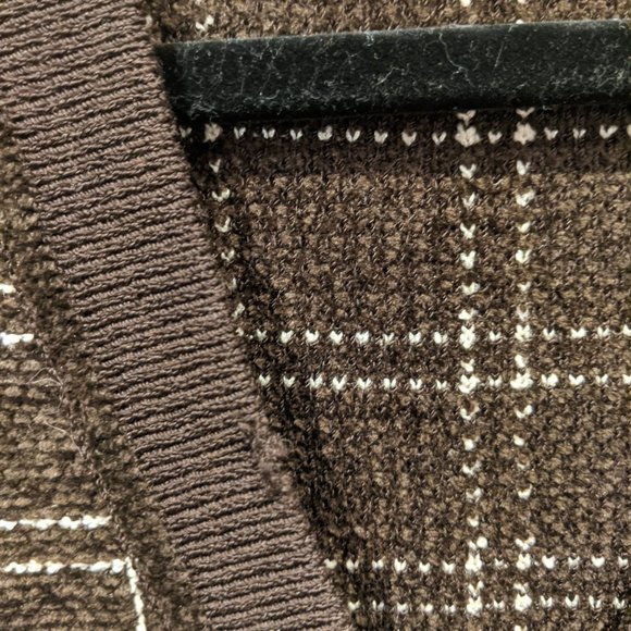 St. John brown windowpane cardigan sweater size 6 - Picture 4 of 4